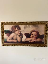 Quadro con angeli cherubini e cornice