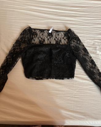 Top in pizzo nero Neon & Nylon