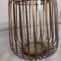 Vaso o portacandele anticato simil ottone