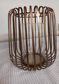 Vaso o portacandele anticato simil ottone