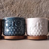 vasetti a forma di gufo 