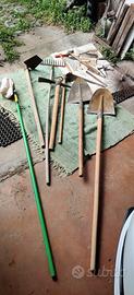 Attrezzi per giardino e muratore 