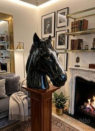 Scultura cavallo più due dipinti a mano