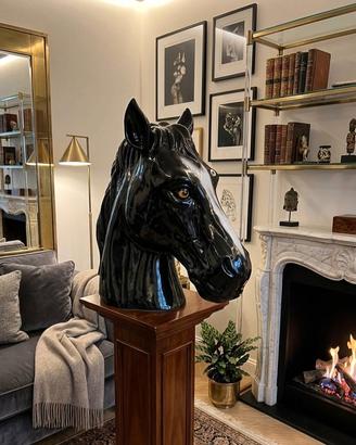 Scultura cavallo più due dipinti a mano