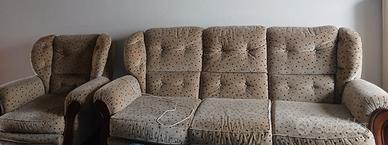 Trittico Salotto Vintage anni '70: Divano 3 posti 