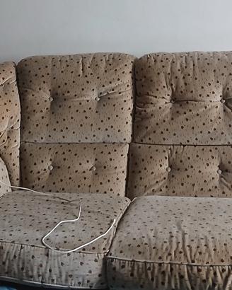 Trittico Salotto Vintage anni '70: Divano 3 posti 