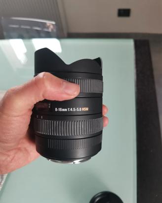 Obbiettivo sigma 8/16 Canon