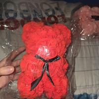 Orsetto di Rose Rosse Eterne (25cm) | Idea