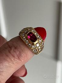 Anello oro e rubino