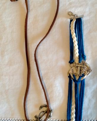 Collana e braccialetto stile marinaro