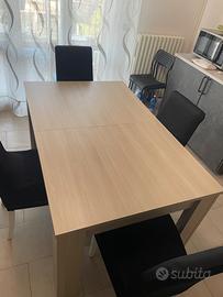 Tavolo 140x90 e 4 sedie bianche