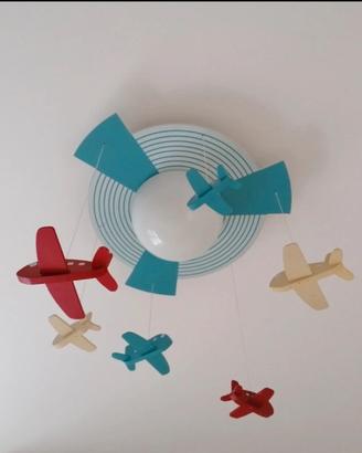 Plafoniera Lampadario  applique bambini con aerei