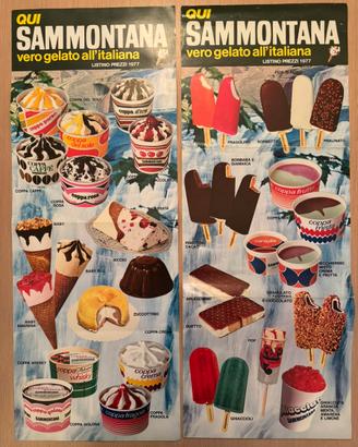 SAMMONTANA gelati cartelli anno 1977 originali