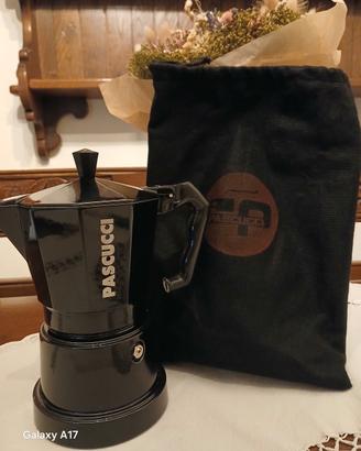 Moka PASCUCCI Nera Lucida 6 Tazze NUOVA