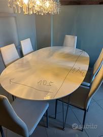 Tavolo bianco laccato allungabile