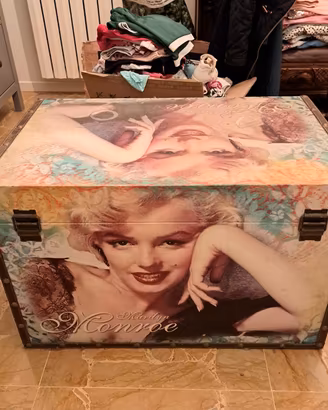 Baule Contenitore Pop Art - Marilyn Monroe Vintage