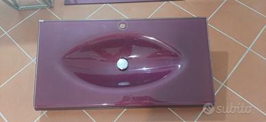 lavello bagno vetro con accessori