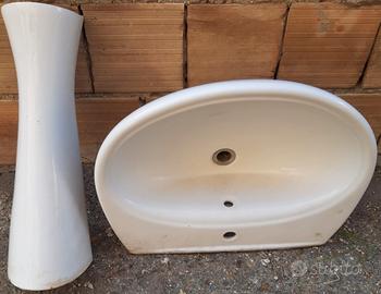 Lavandino Ceramica per bagno con poggialavandino