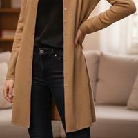Cardigan Chic con collo in eco pelliccia taglia M