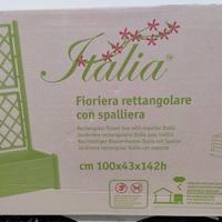 Fioriera rettangolare con spalliera