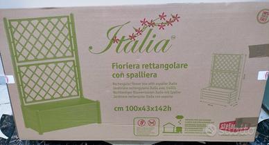 Fioriera rettangolare con spalliera