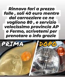 rinnovo fari auto gialli sporchi prezzo folle