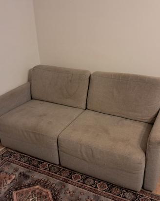 Divano 2 posti relax [grigio-beige]