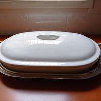 Risottiera in porcellana + coperchio + vassoio