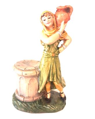 Statuina Presepe Donna con Pozzo Anfora Cartapesta