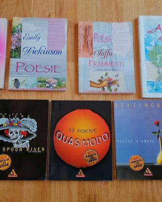 Lotto composto da 9 libri di poesia 