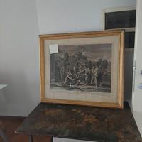 incisione con cornice foglia oro