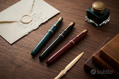 Collezione 3 Parker Slimfold pennini oro 14 CT