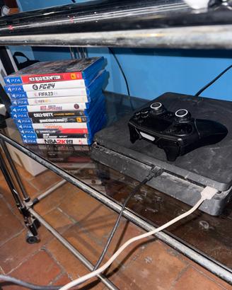 playstation 4 slim 500gb con 11 giochi e 2 pad