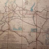 Antica stampa carta Ferrovie Alta Italia 1882