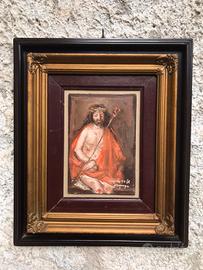 Quadro -gesù- dipinto a olio vintage