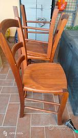 4 sedie di legno 
