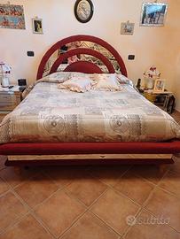 letto matrimoniale in tessuto alcantara completo d