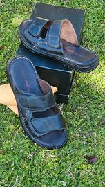Ciabatte Vera Pelle Uomo n40 Nere Nuove 