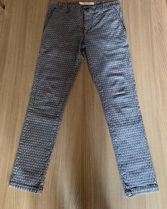 Pantaloni fantasia pois blu chiaro