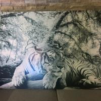 Quadro grande stampa tigra B/N