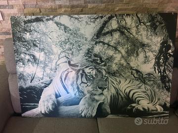 Quadro grande stampa tigra B/N