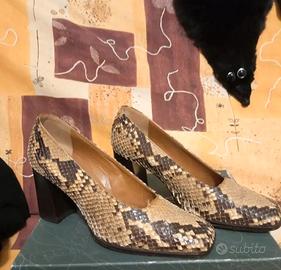 Scarpe donna a scaglie di pitone