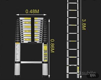 Scala telescopica in alluminio- NUOVO