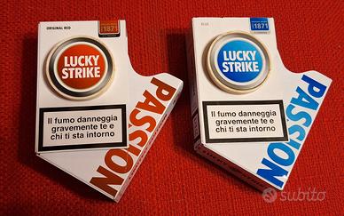 2 contenitori in lamiera sigarette Lucky Strike