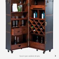 Mobile Bar "Globetrotter" a Baule – Stile Vintage 