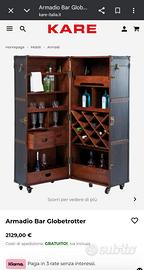 Mobile Bar "Globetrotter" a Baule – Stile Vintage 