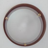 4 + 2 plafoniera E27 legno e vetro rustico 