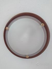 4 + 2 plafoniera E27 legno e vetro rustico 