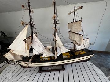 Grande modello navale artigianale in legno 168 cm