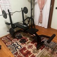 Panca da palestra completa di pesi e bilanciere